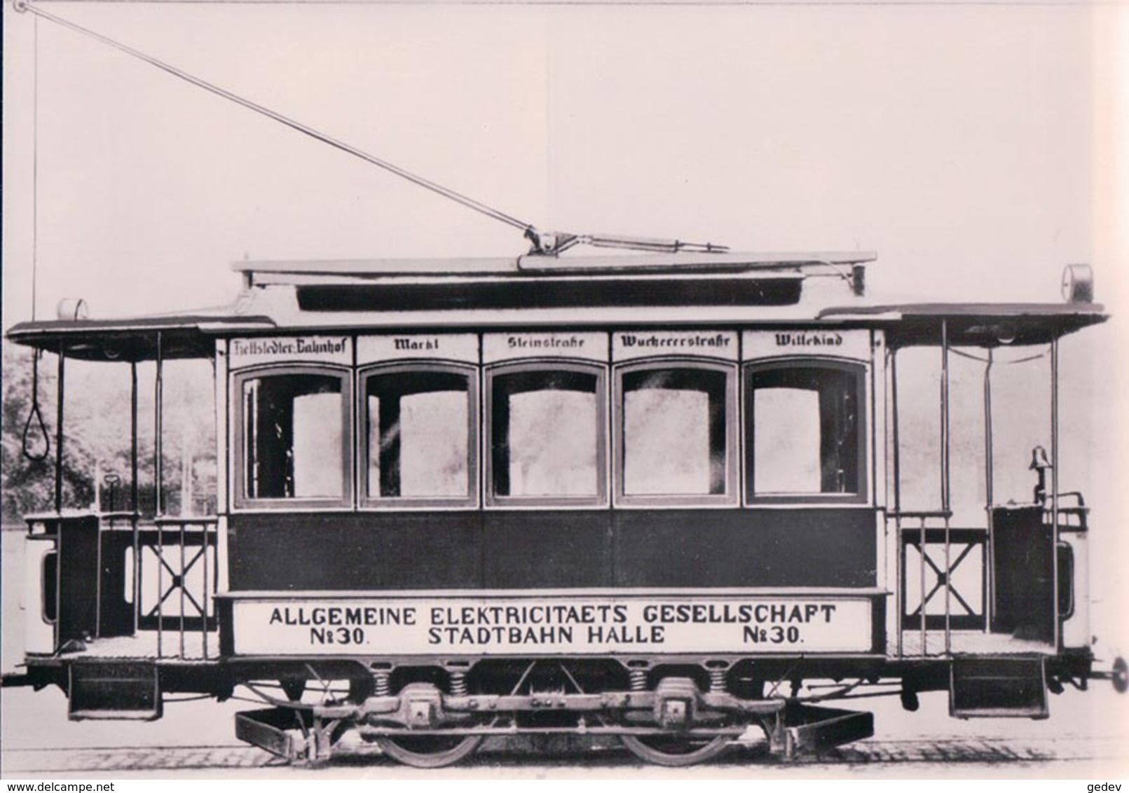 Allemagne, Stadbahn Halle Saale, Tramway 1891, Retirage (106273) 10x15 - Strassenbahnen