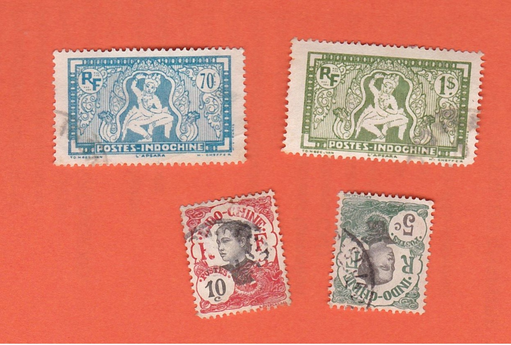 Lot De 4 Timbres INDOCHINE - Used Stamps