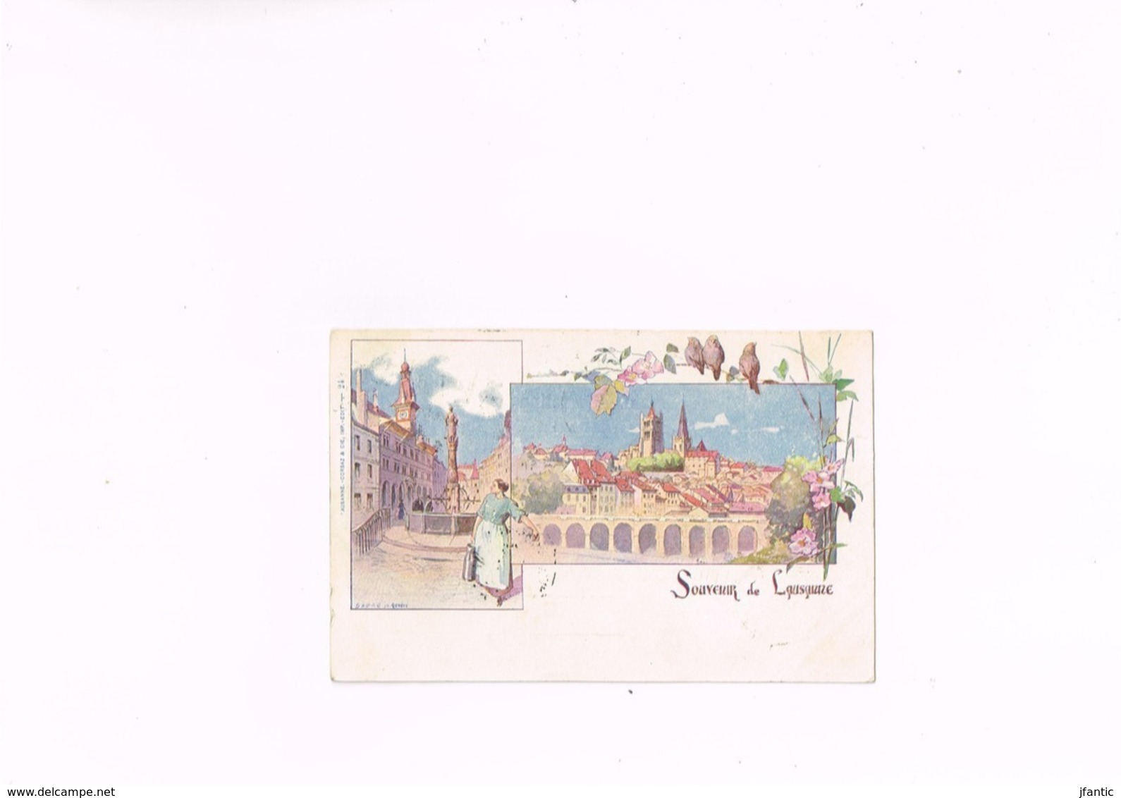 Souvenir De Lausanne Lausanne Corbaz & Cie Imp-edit 24, S.A.D.A.G.Genève.,carte Postale Ancienne 1901, Suisse.. - Lausanne