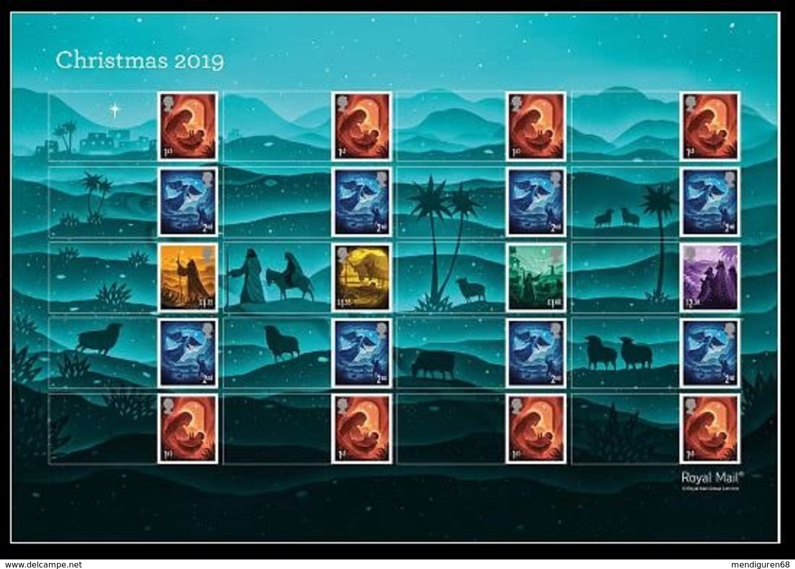 GROSSBRITANNIEN GRANDE BRETAGNE GB 2019 CHRISTMAS SMILERS SHEET MNH SG 4289-96 - Ganze Bögen & Platten