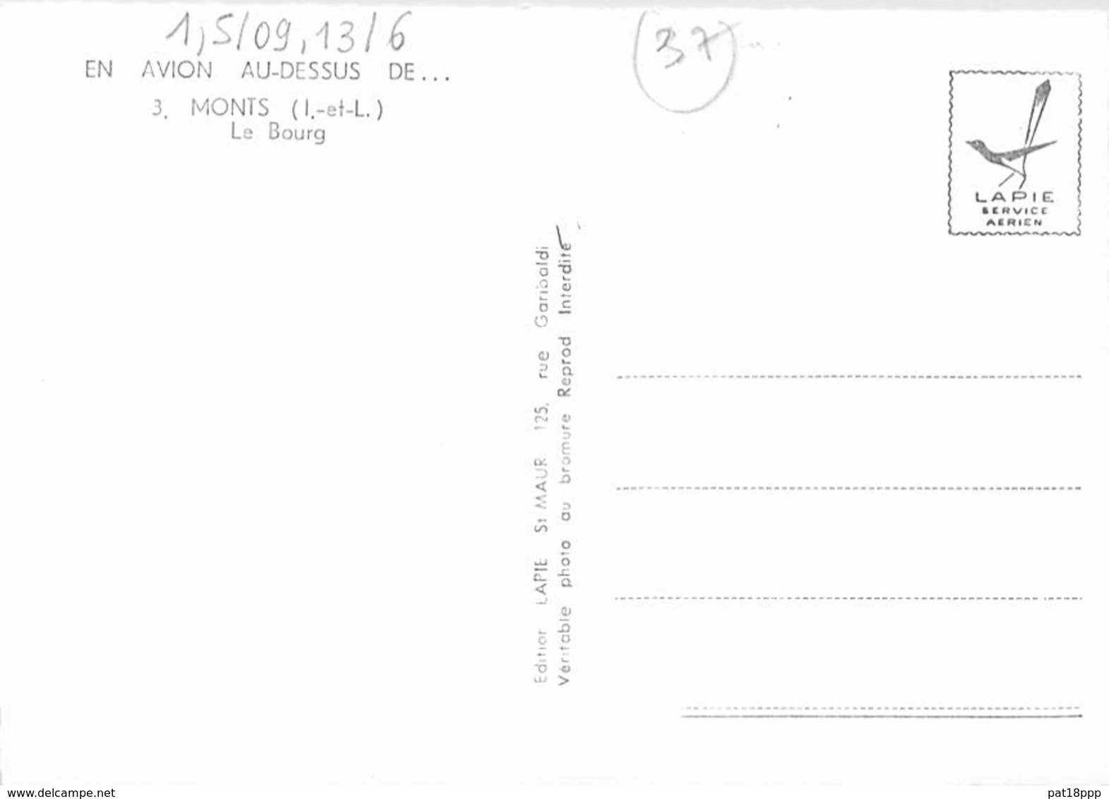 37 - MONTS : Le Bourg - CPSM Village (7.700 H ) Dentelée Noir Blanc Grand Format  - Indre Et Loire - Altri & Non Classificati