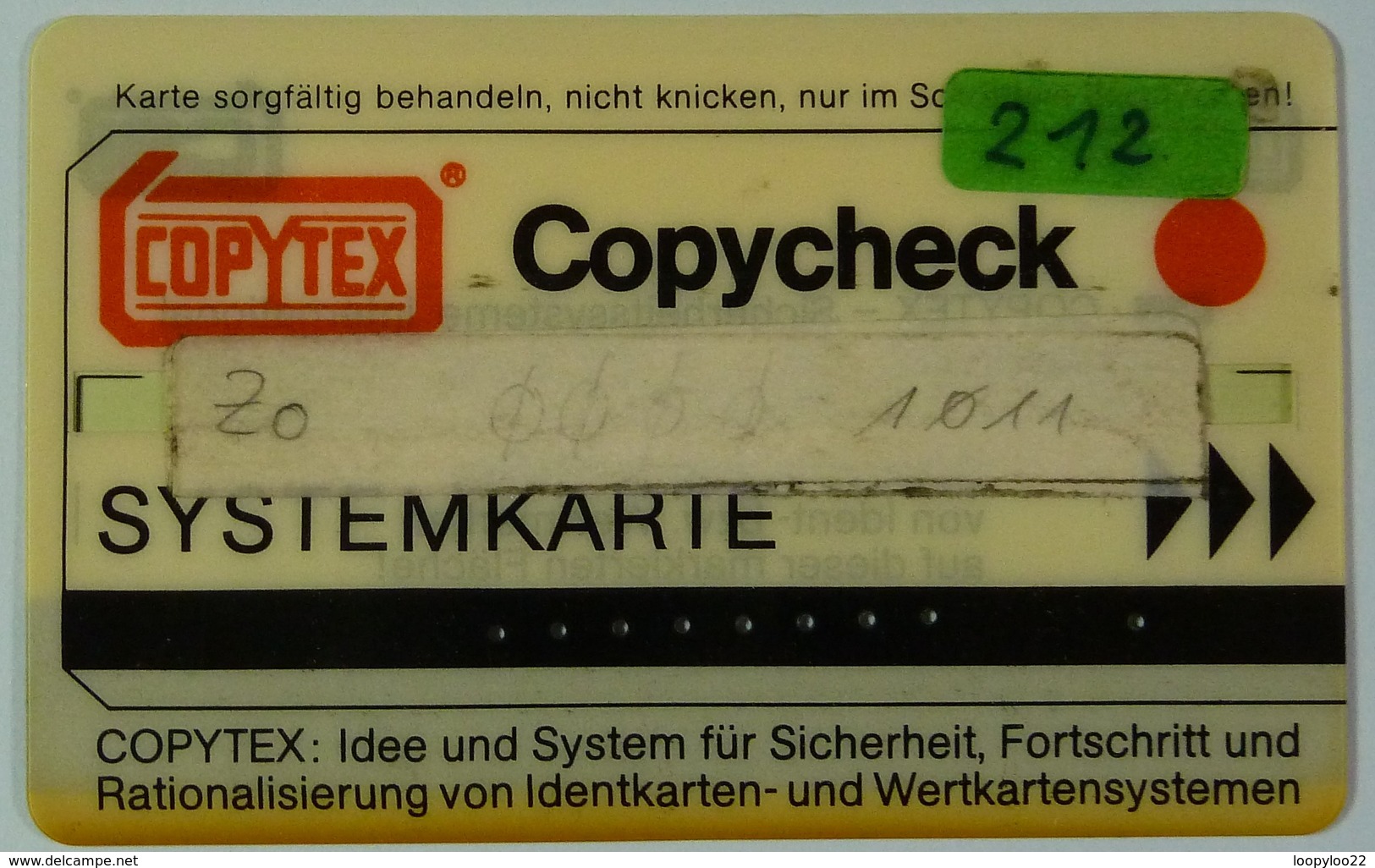 GERMANY - Bamberg Copycheck - Systemkarte - Serial 212 - 1982 - Used - RRR - T-Series : Test