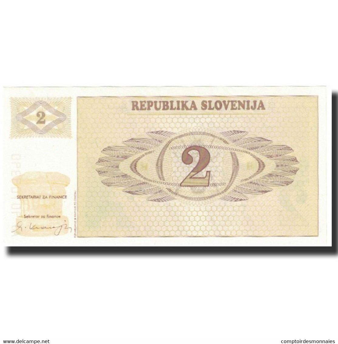 Billet, Slovénie, 2 (Tolarjev), Undated (1990), KM:2a, NEUF - Slovénie