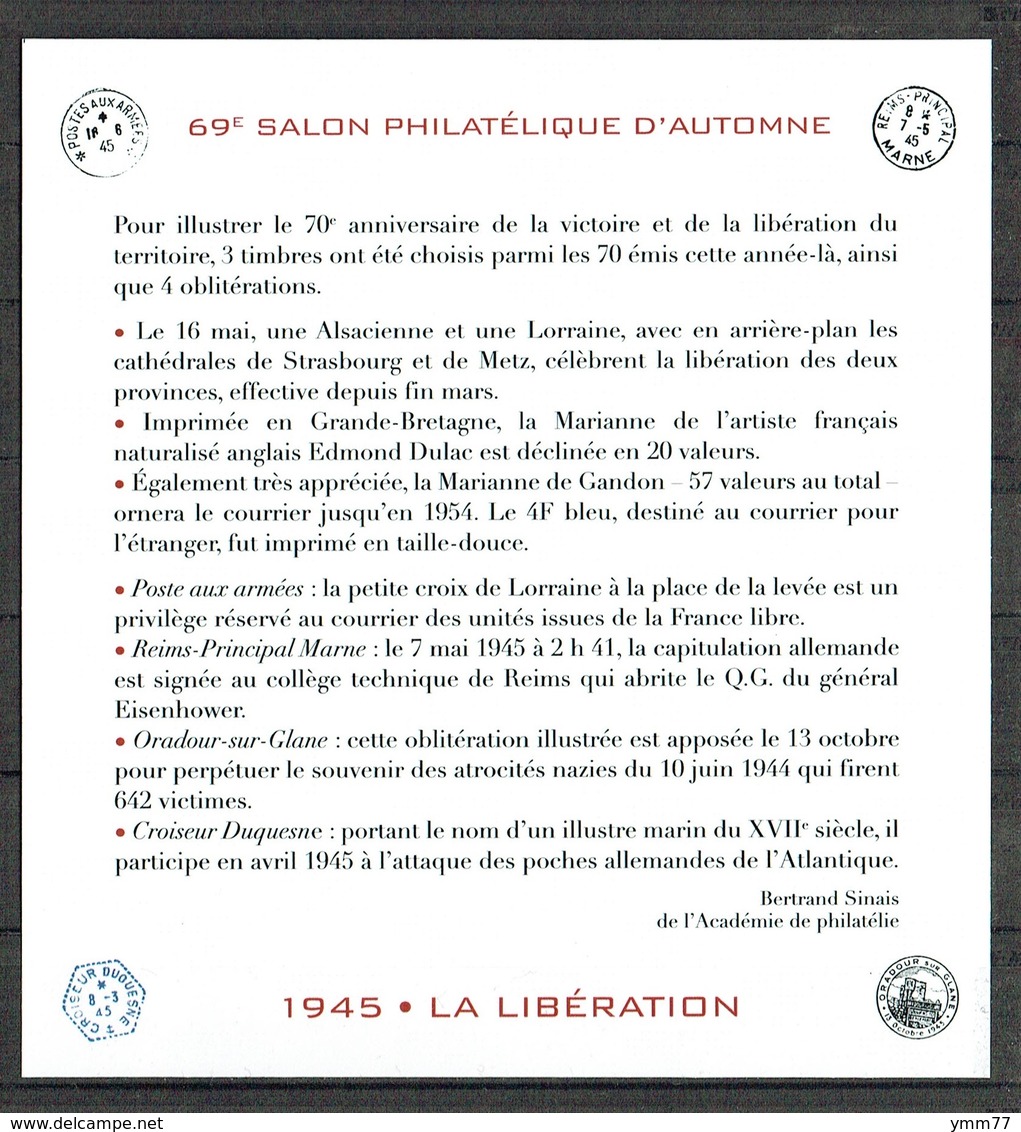 69ème Salon Philatélique D'Automne : 1945 Libération - Mint/Hinged