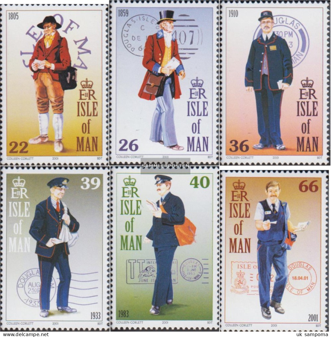 United Kingdom - Isle Of Man 911-916 (complete Issue) Unmounted Mint / Never Hinged 2001 Postman - Isle Of Man