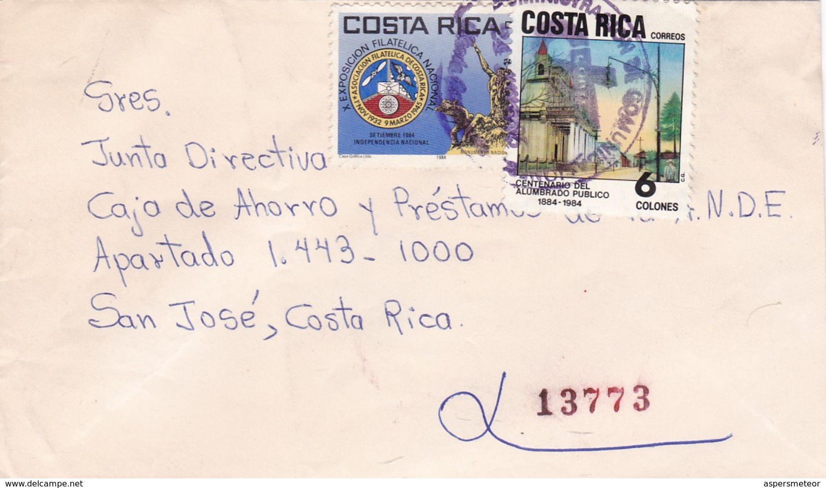 COSTA RICA CIRCULATED ENVELOPE, GUANACASTE TO SAN JOSE IN 1985 -LILHU - Costa Rica