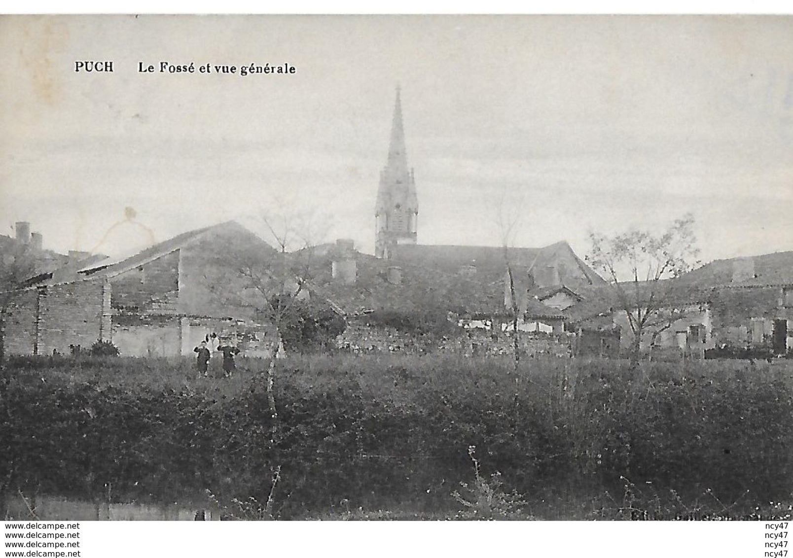 CPA (47)  PUCH.  Le Fossé Et Vue Générale. ..G731 - Autres & Non Classés