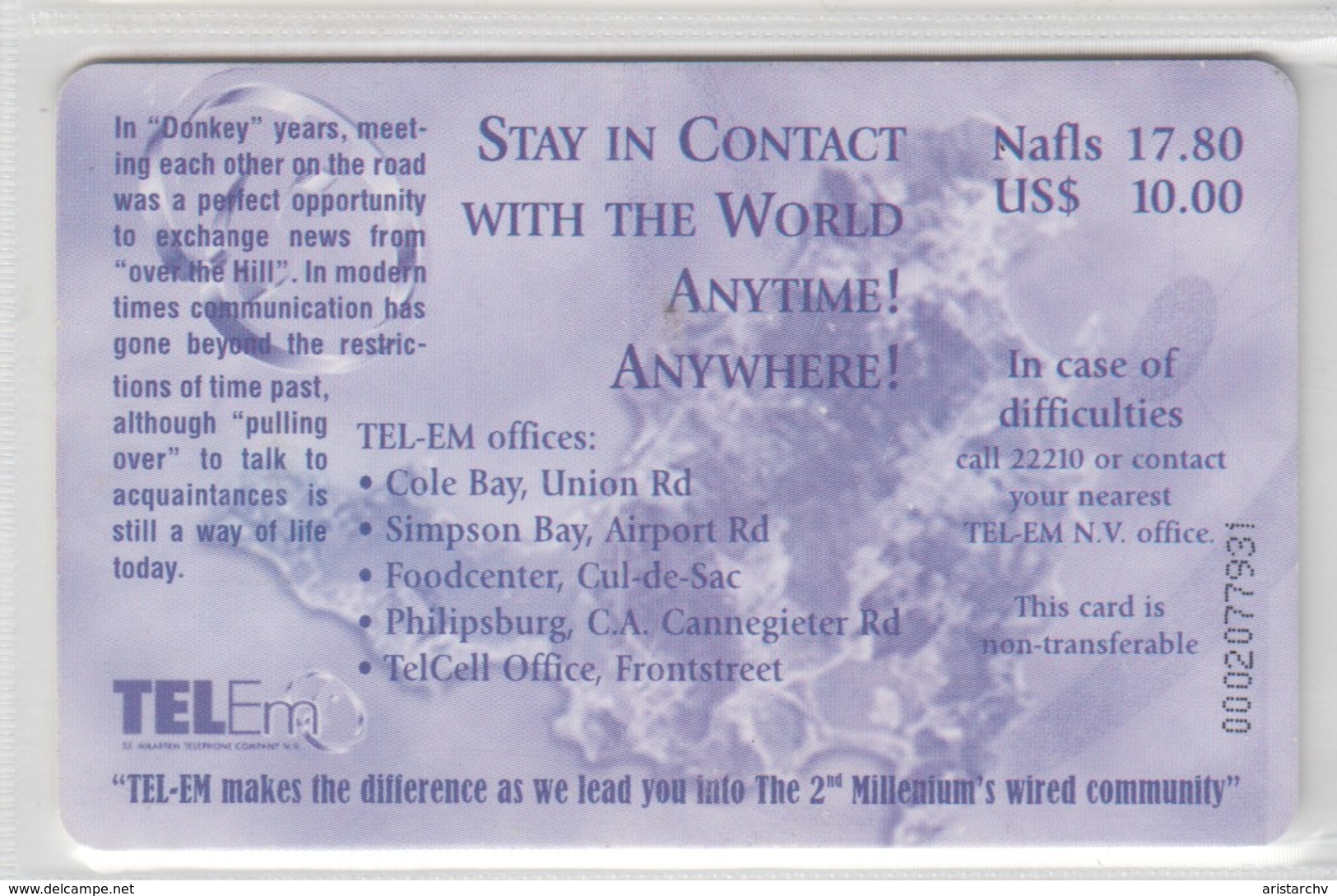 ST MAARTEN 1997 NOSTALGIC COMMUNICATIONS DONKEY MEETING - Antille (Olandesi)
