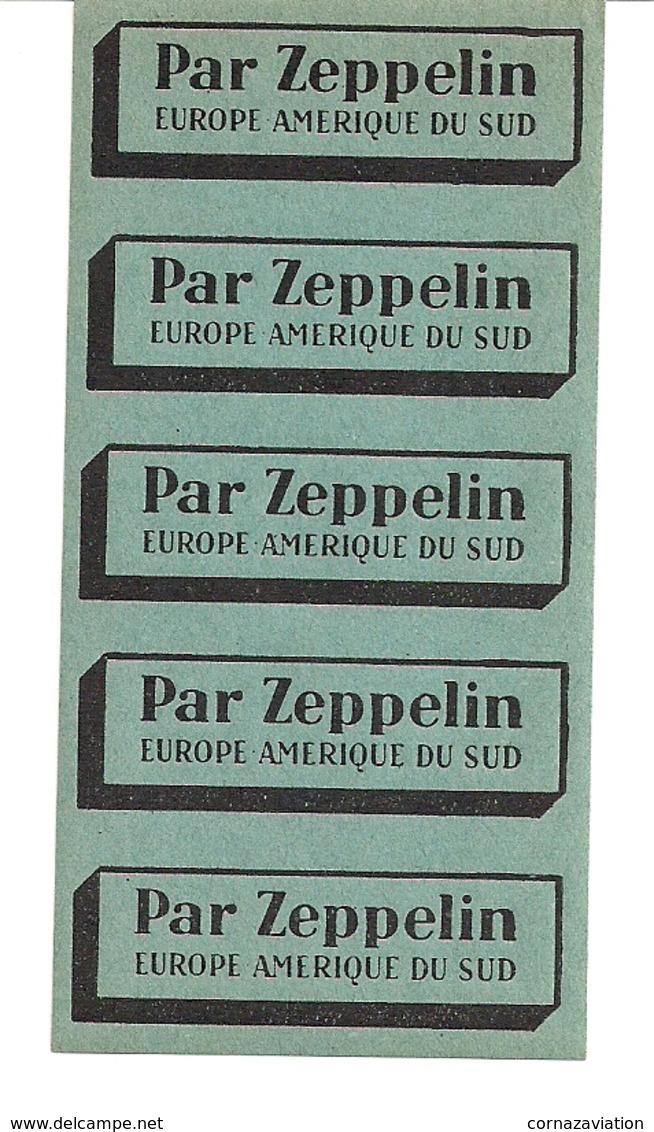 Aviation - Autocollants - Par Zeppelin - Europe - Amérique Du Sud - Rare - Aufkleber