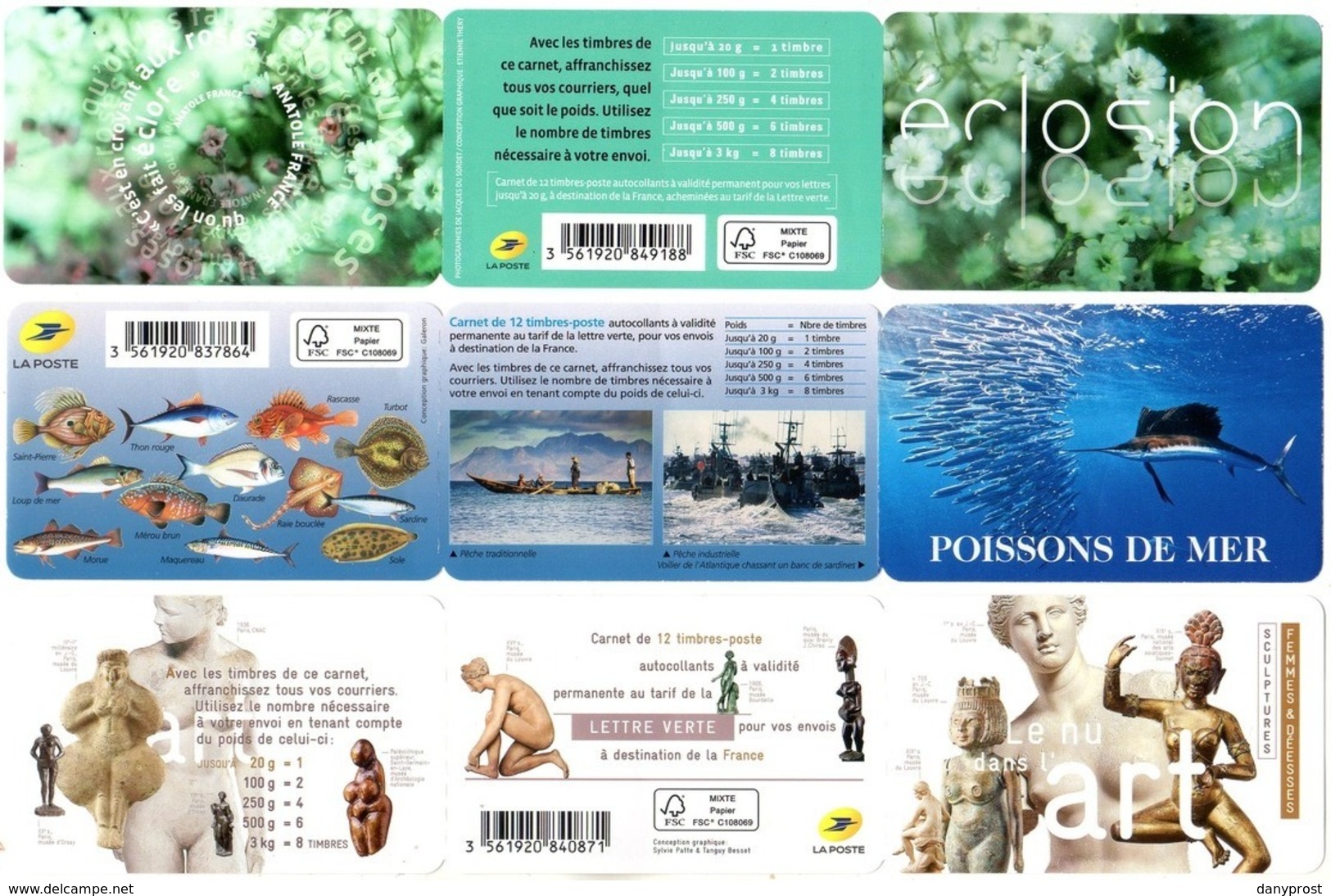 FRANCE 1992-2020 / LOT DE 12 BANDES CARNET VIDES.........TOUS THEMES - Blokken & Postzegelboekjes