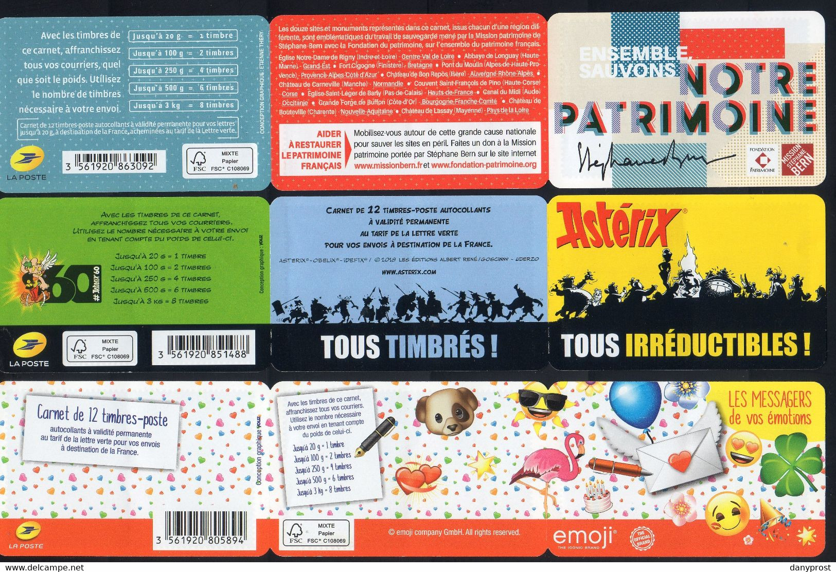 FRANCE 1992-2020 / LOT DE 12 BANDES CARNET VIDES.........TOUS THEMES - Blokken & Postzegelboekjes