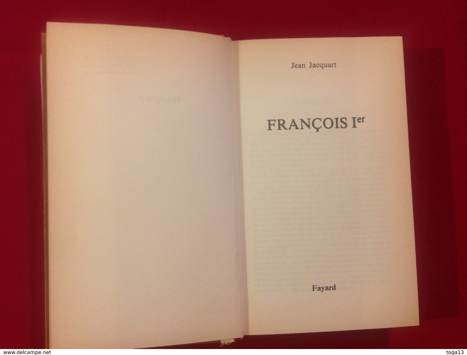 1981, FRANÇOIS 1ER PAR JEAN JACQUART, ÉDITIONS FAYARD - Histoire