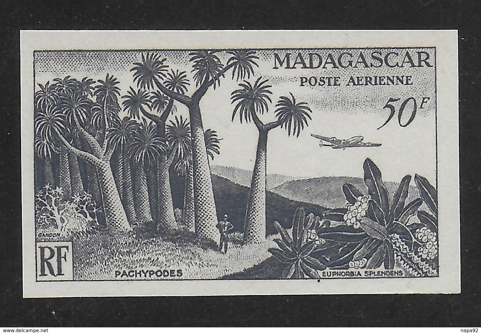 MADAGASCAR 1954 YT PA 75** NON DENTELE - Poste Aérienne