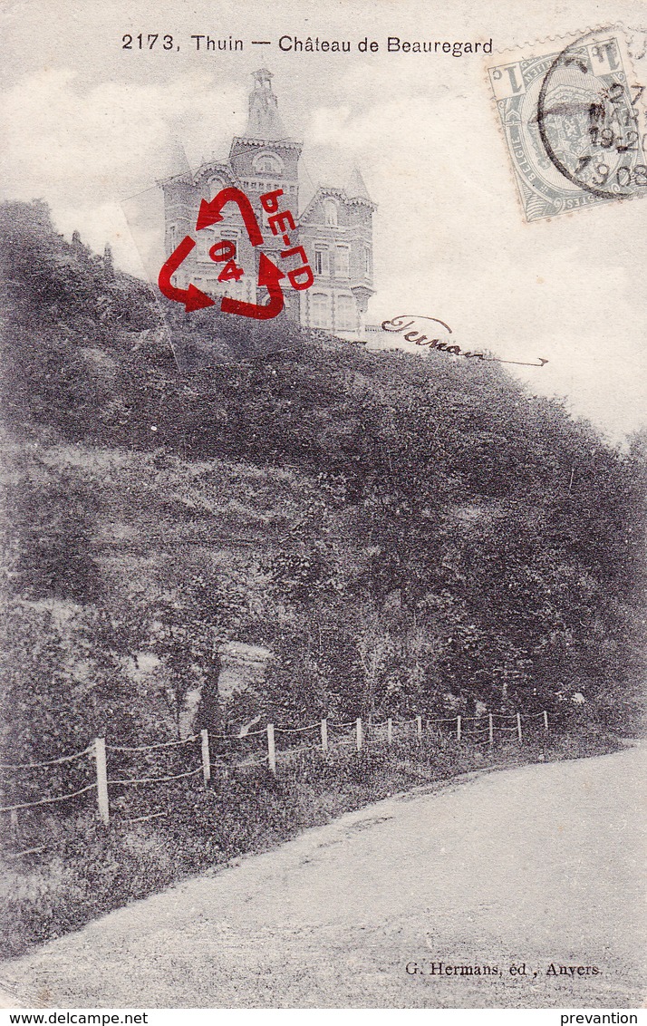 THUIN - Château De Beauregard - Carte Circulé 1908 - Thuin
