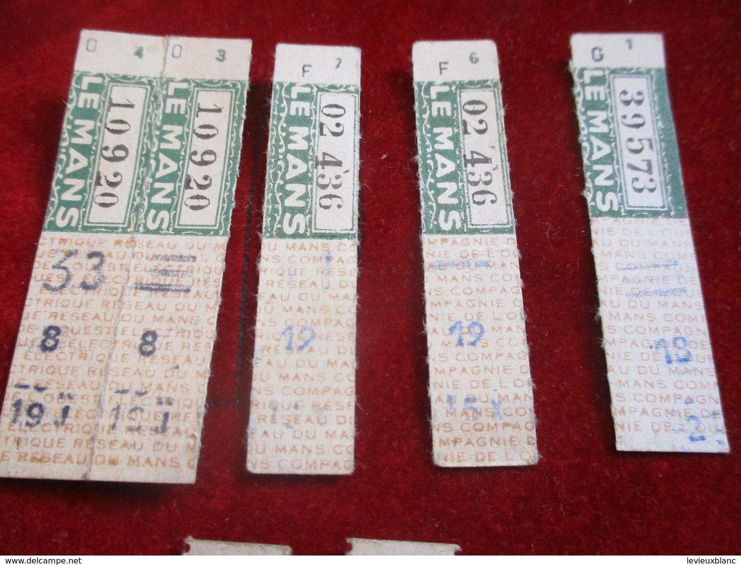 7 Tickets Anciens  Usagés  /BUS / LE MANS / Différents ( 5 Verts , 2 Bleus   /Vers 1930-1950  TCK13 - Europe