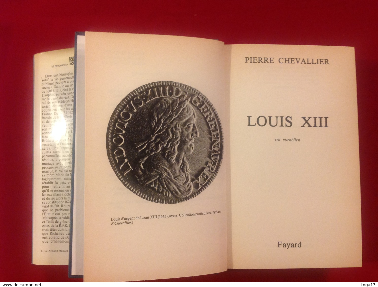 1979, LOUIS XIII PAR PIERRE CHEVALLIER, ÉDITIONS FAYARD - Geschiedenis