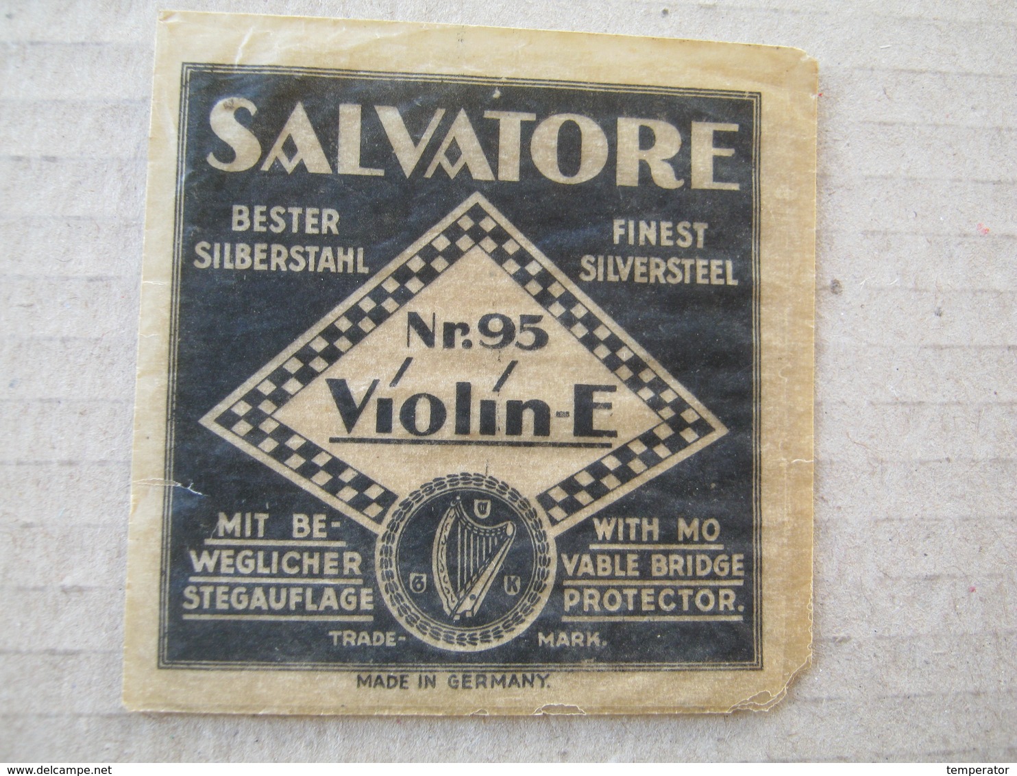 SALVATORE / Old Violin-E String ( Without String ) - Original Packaging / VIOLIN ELITE Bombyx D Re - Made In Germany - Muziekinstrumenten