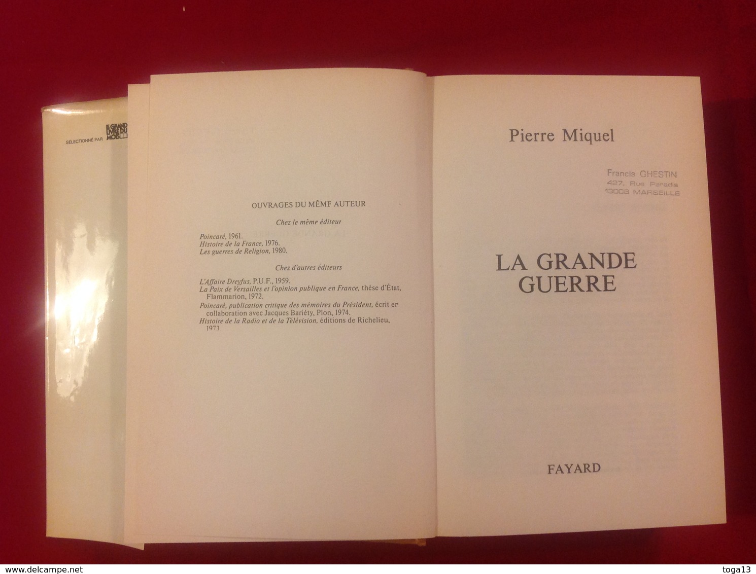 1983, LA GRANDE GUERRE PAR PIERRE MIQUEL, ÉDITIONS FAYARD - Geschiedenis