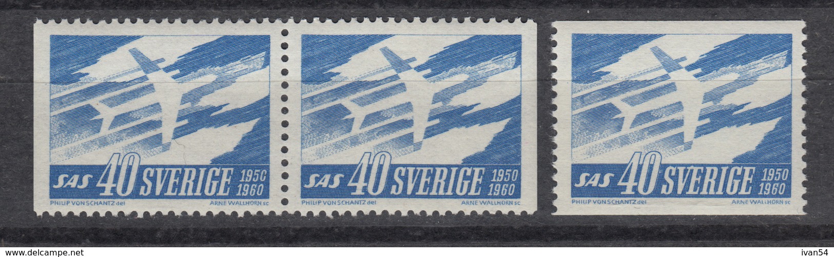 ZWEDEN 458 + 458b ** Scandinavian Airlines System (1961) - Neufs