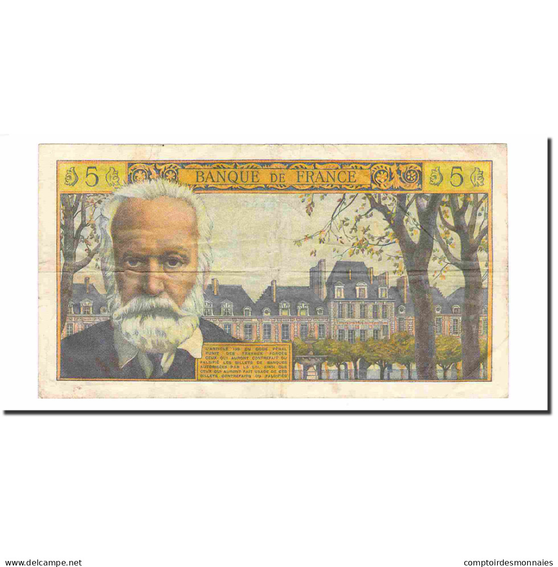 France, 5 Nouveaux Francs, Victor Hugo, 1961, 1961-04-06, TTB, Fayette:56.7 - 5 NF 1959-1965 ''Victor Hugo''