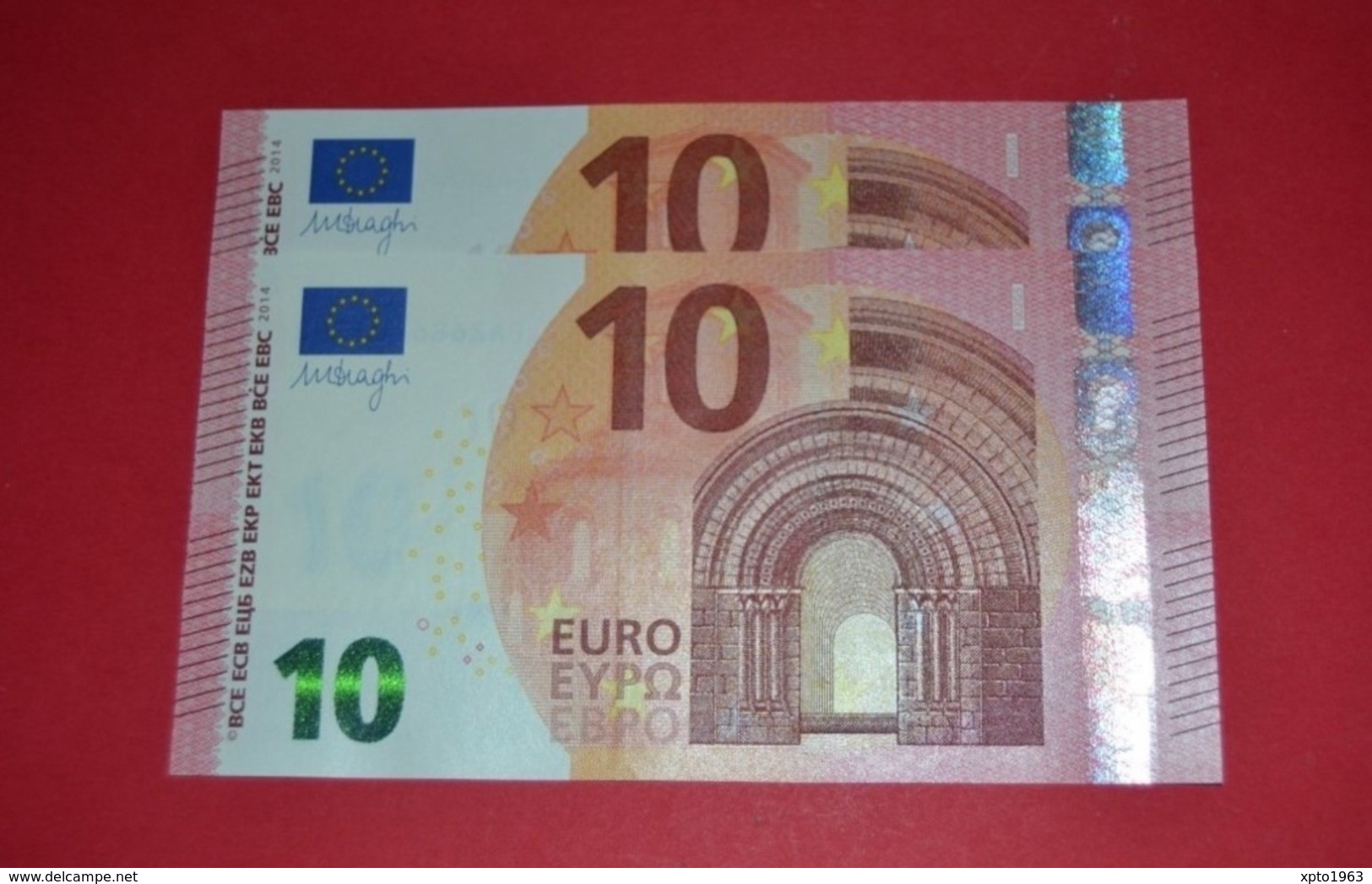 2x 10 EURO - F002 G5 (PAREJA RADAR) F002G5 - FA2686201389 / FA2686201398 - UNC - NEUF - FDS - 10 Euro