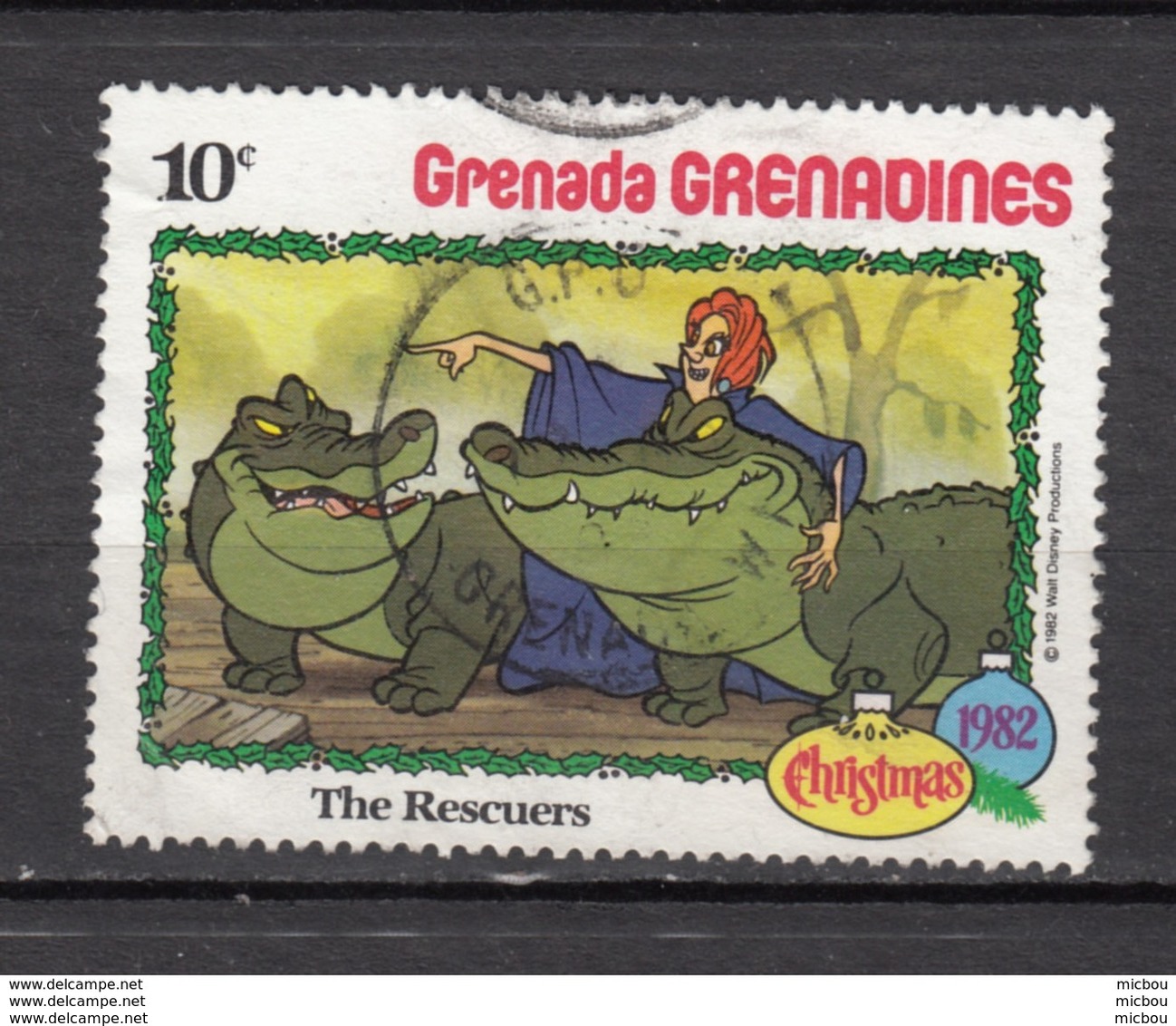 ##10, Grenada, Grenadines, Disney, Cinéma, Crocodile, The Rescuers, Reptile - Grenade (1974-...)