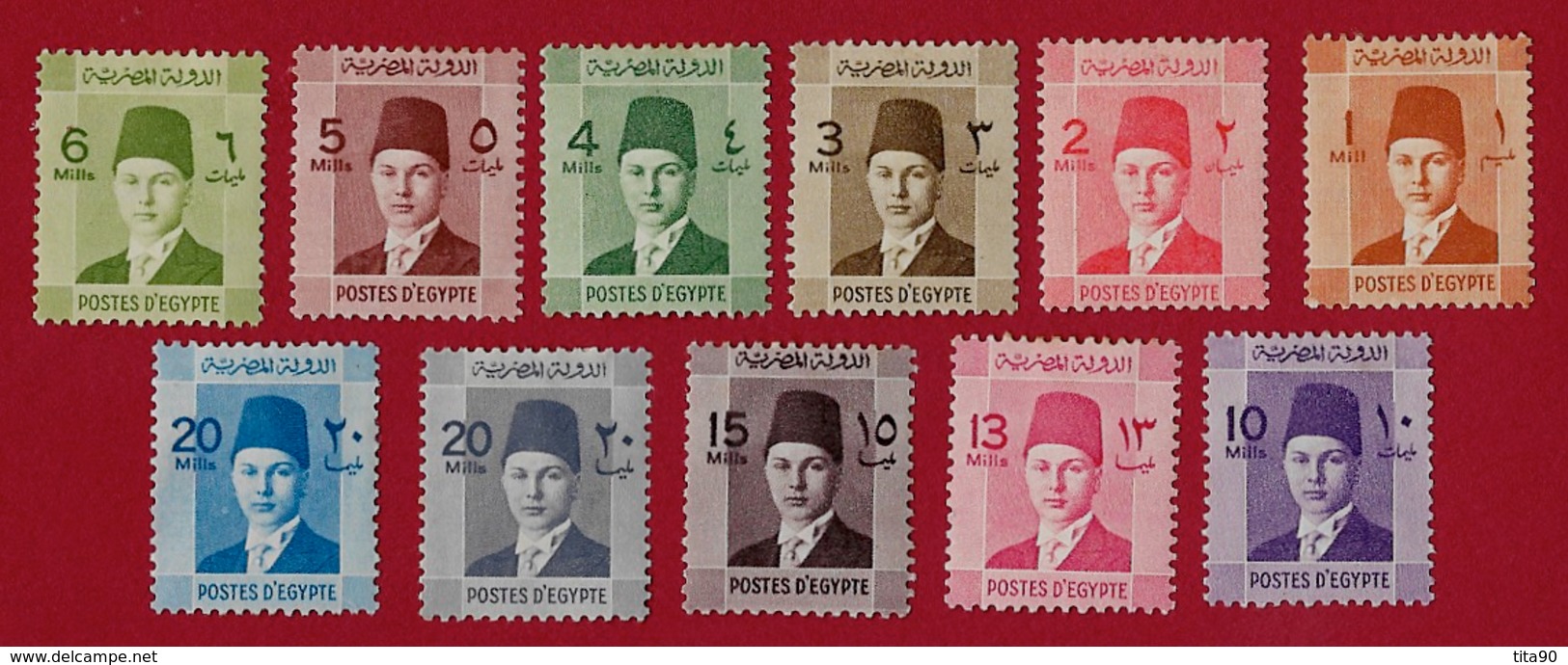 Egypte Egypt 1937/44  King Farouk MH - Neufs