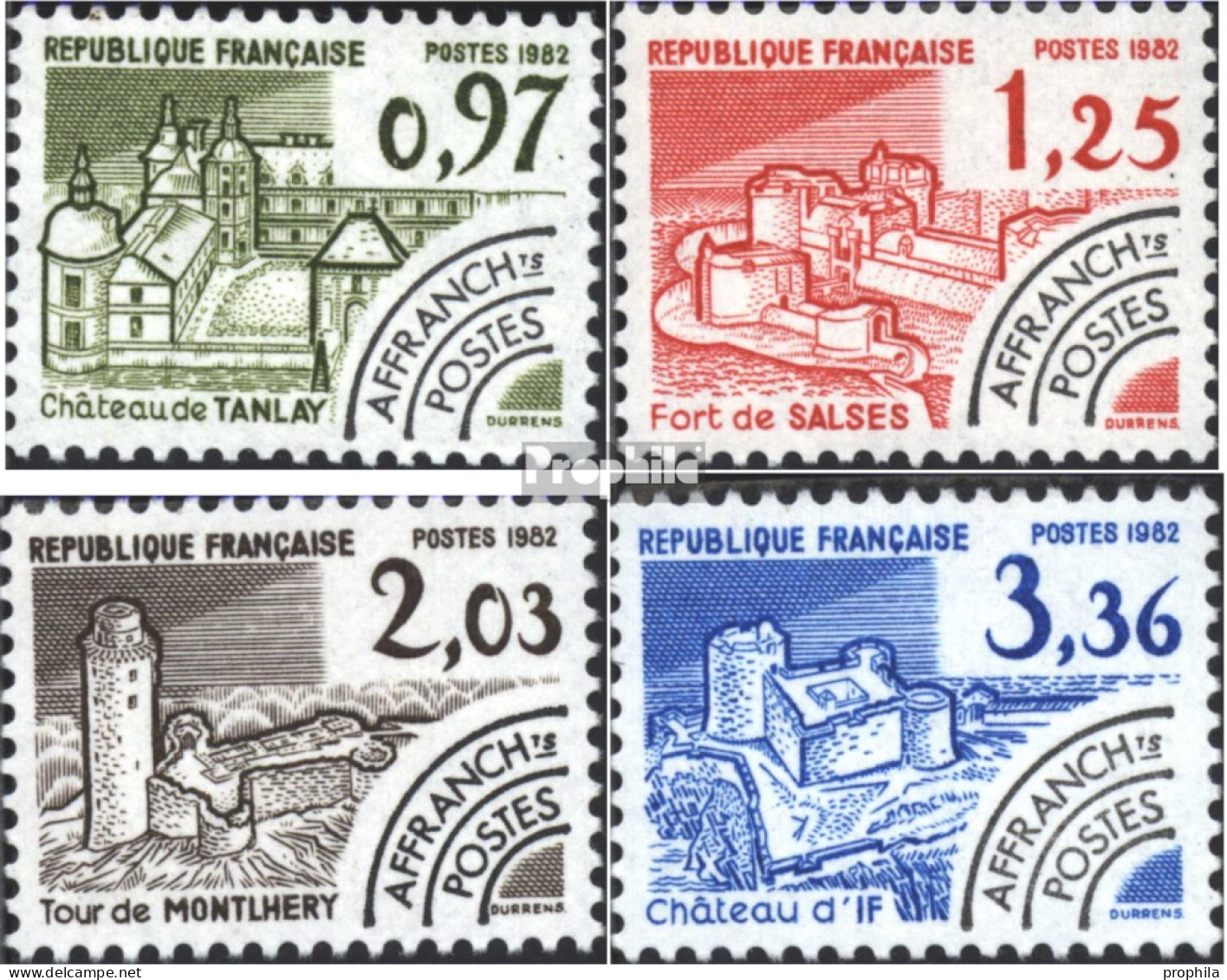 Frankreich 2314-2317 (kompl.Ausg.) Ungebraucht 1982 Vorausentwertung Bauwerke - Ungebraucht