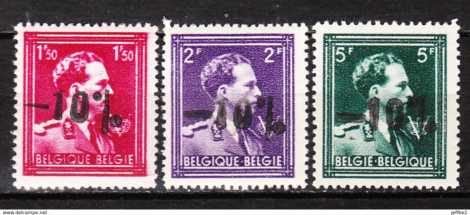 724N/P**  Leopold III Col Ouvert Surchargé -10% - MENIN - Série Complète - MNH** - LOOK!!!! - 1946 -10%