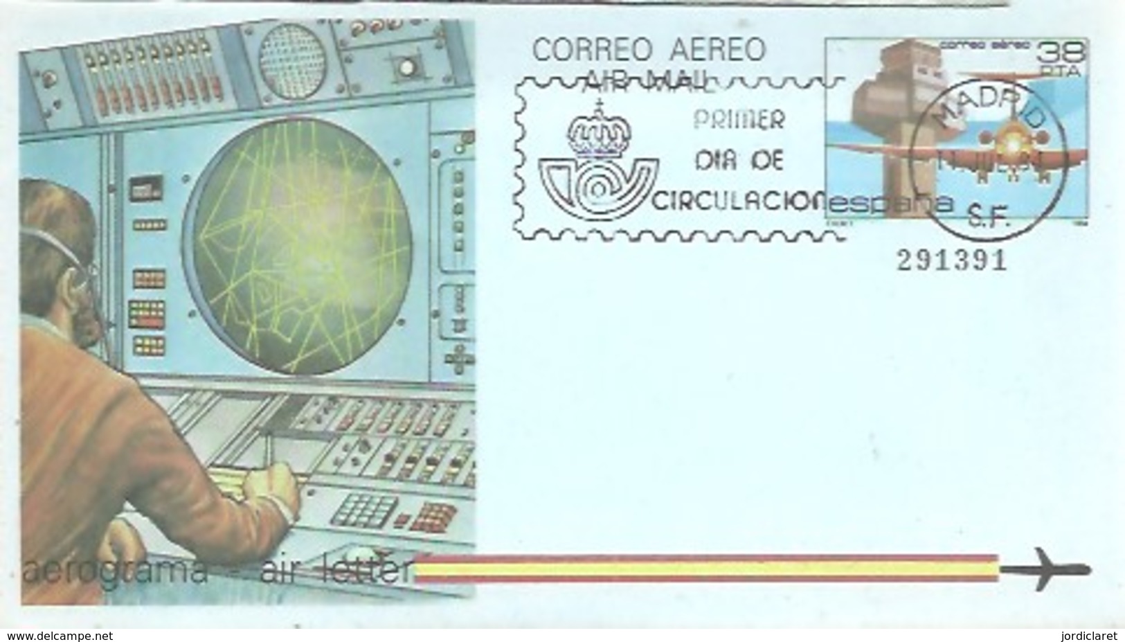 AEROGRAMMA ESPAÑA 1984 - Aviones