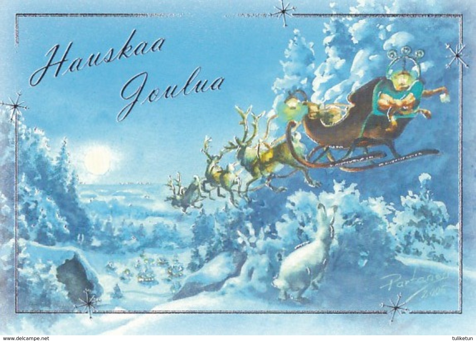 Santa Claus Driving Reindeer On Sled On The Sky  - Raimo Partanen - Other & Unclassified