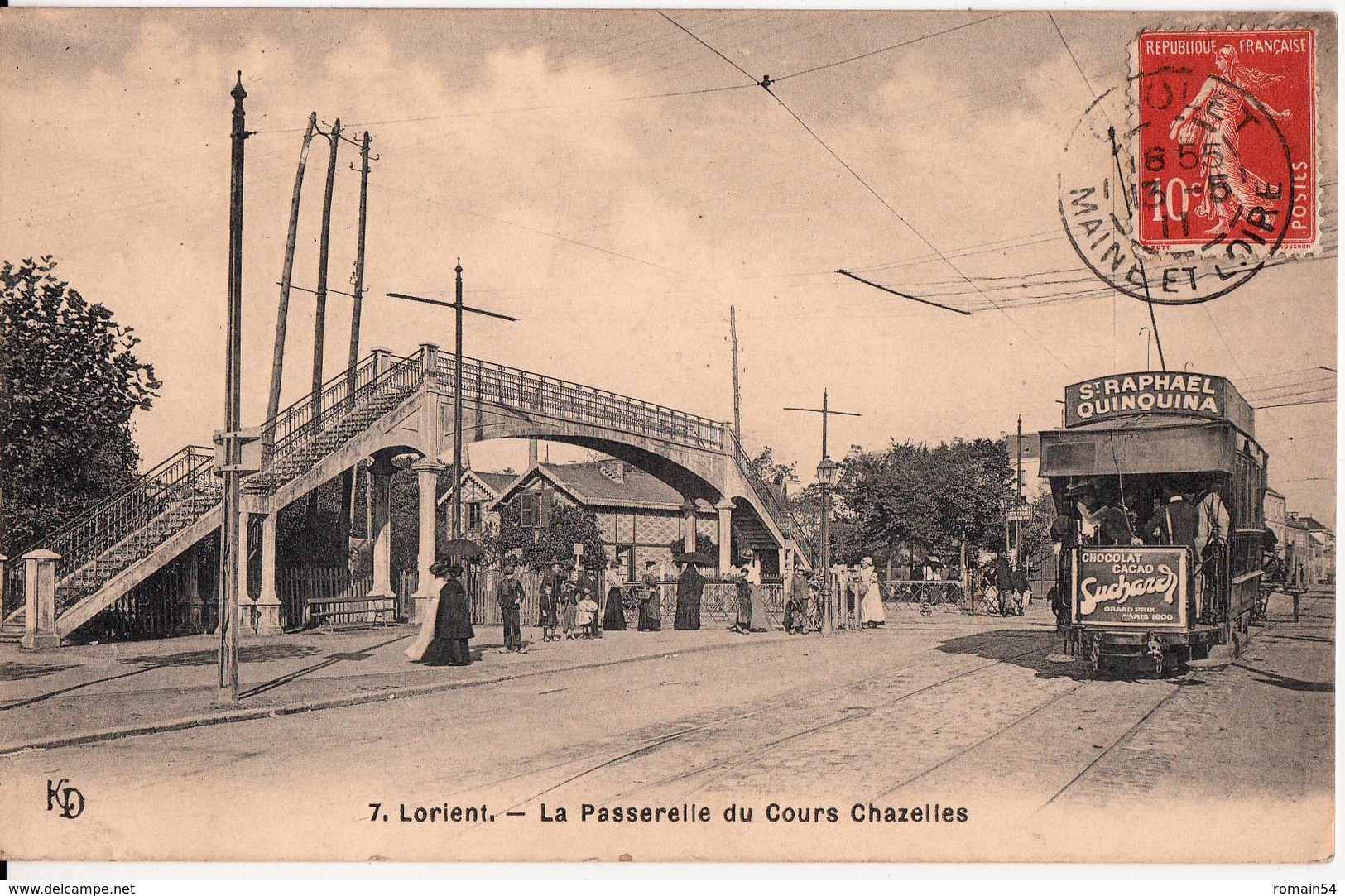 LORIENT-TRAMWAY-LA PASSERELLE DU COURS CHAZELLES - Lorient