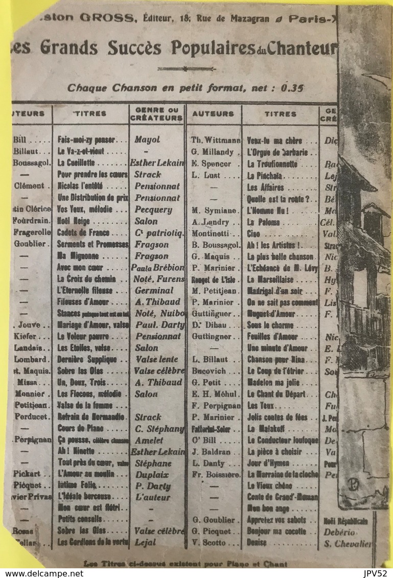 (143) Partituur - Partition - La Paloma - La Colombe - Partitions Musicales Anciennes