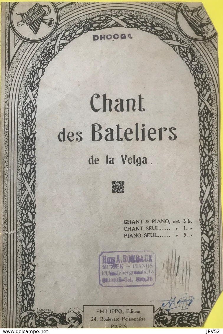 (146) Partituur - Partition - Chant Des Bateliers De La Volga - Partitions Musicales Anciennes
