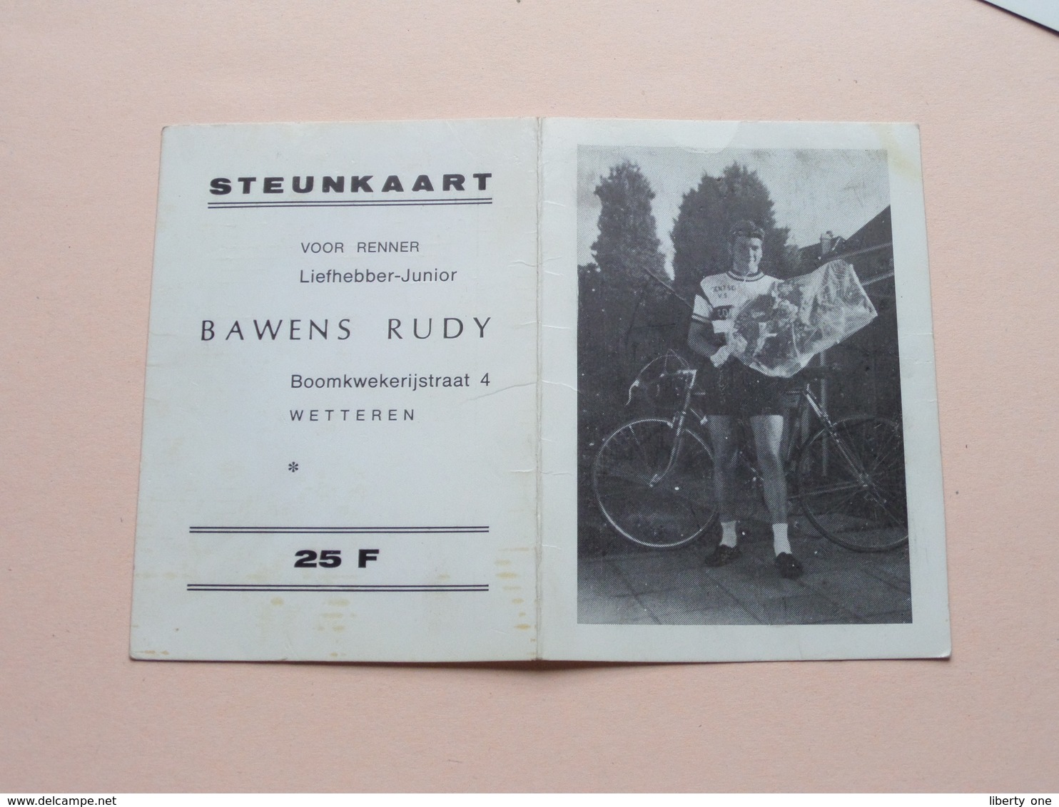 Steunkaart Voor Renner Liefhebber-Junior BAWENS RUDY Boomkwekerijstraat WETTEREN ( Zie Foto's ) Zakkalender 1970 ! - Cyclisme