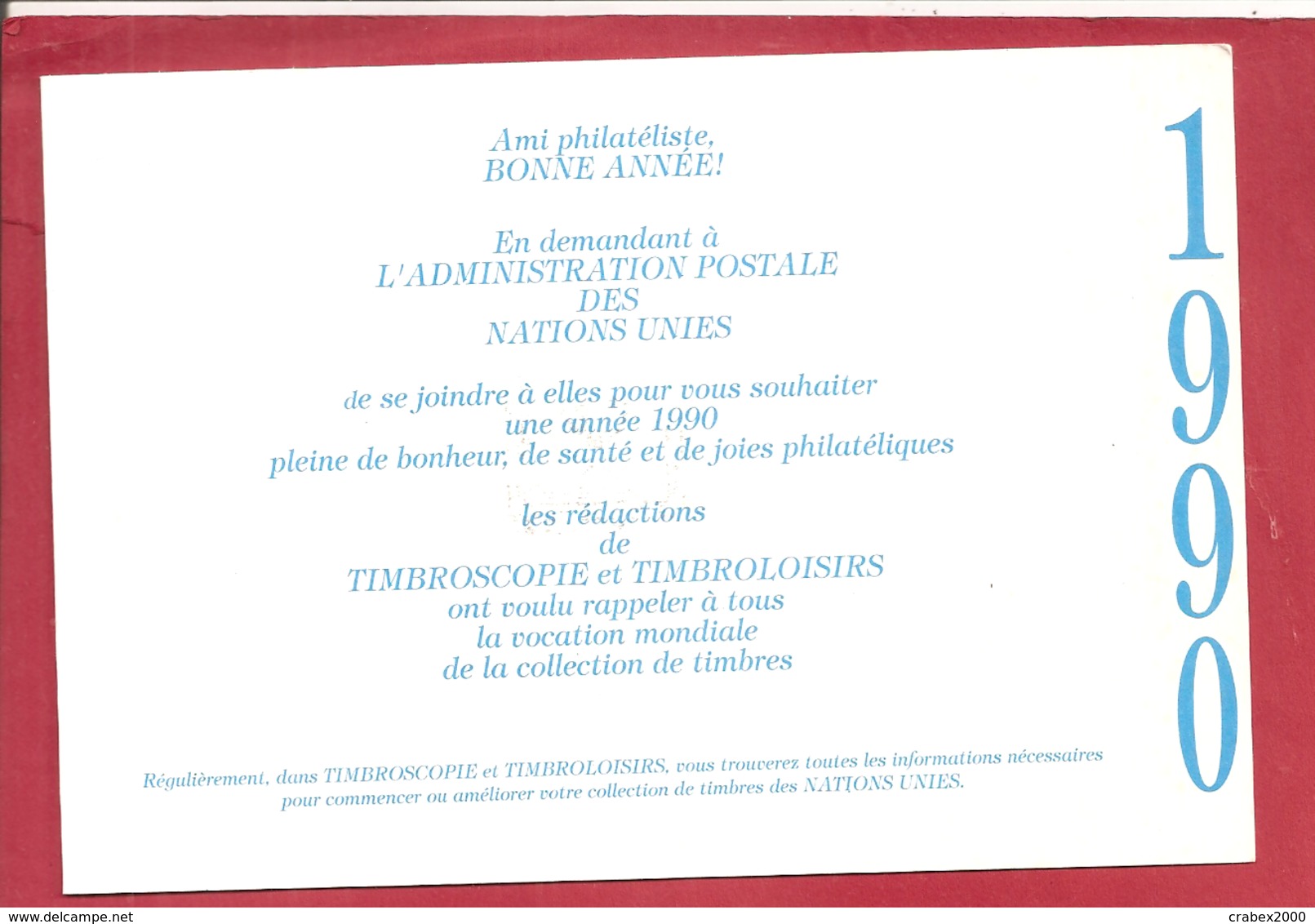Y&T N°171  CARTE TIMBROSCOPIE DE BONNE ANNEE 1990 - Briefe U. Dokumente
