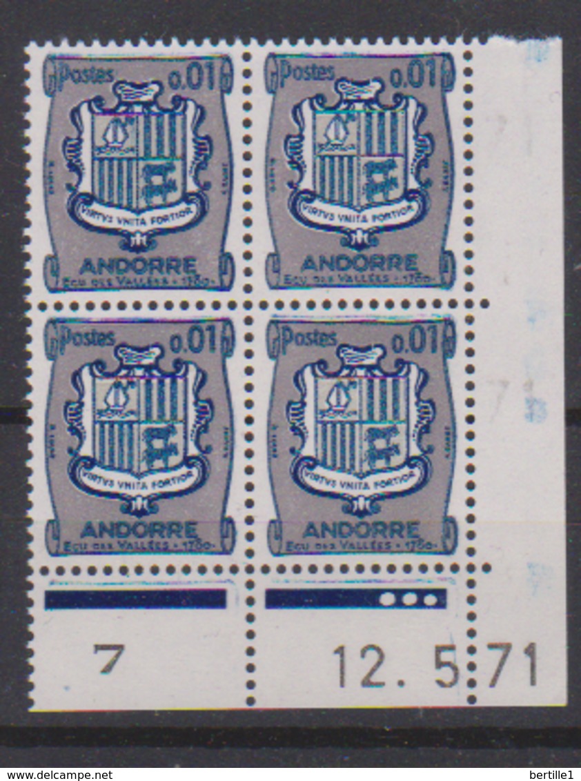 ANDORRE         N°  YVERT  Coin Daté 153 A    ( 12.05.71)   NEUF SANS  CHARNIERES - Unused Stamps