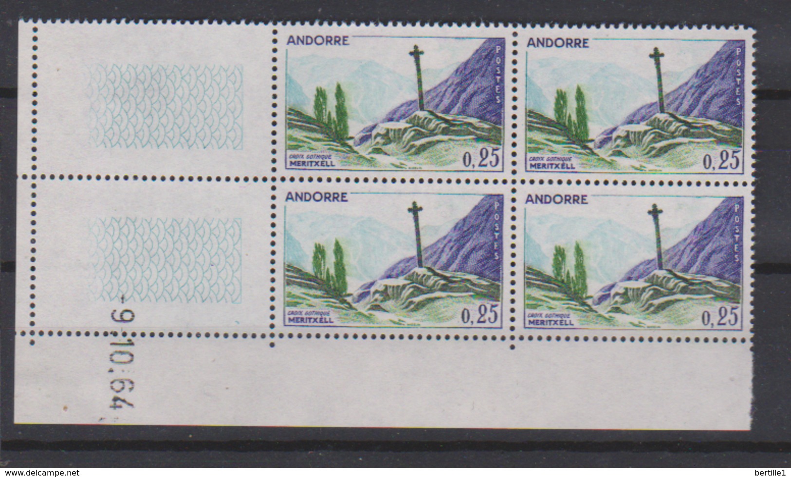 ANDORRE         N°  YVERT  Coin Daté 158   ( 09.10.64 )   NEUF SANS  CHARNIERES - Unused Stamps