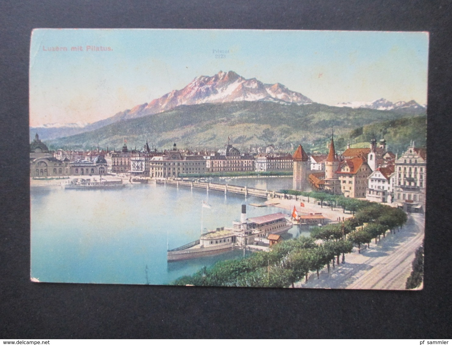 AK Schweiz 1910 Luzern Mit Pilatus Verlag W. Zimmermann - Strässler, Luzern Nach Krefeld Gesendet - Luzern