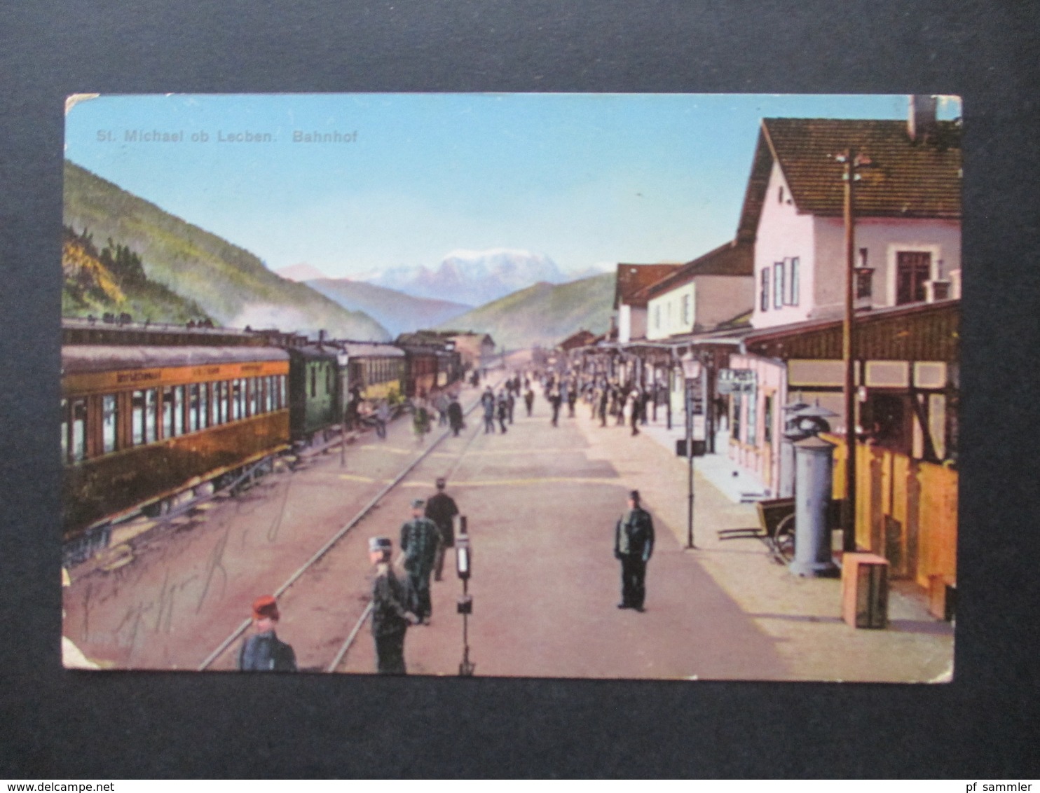 AK Österreich 1911 St. Michael Ob Leoben Bahnhof Mit Zug Und Bahnpersonal! Verlag Ferd. Von Kleinmayr, Klagenfurt - Leoben