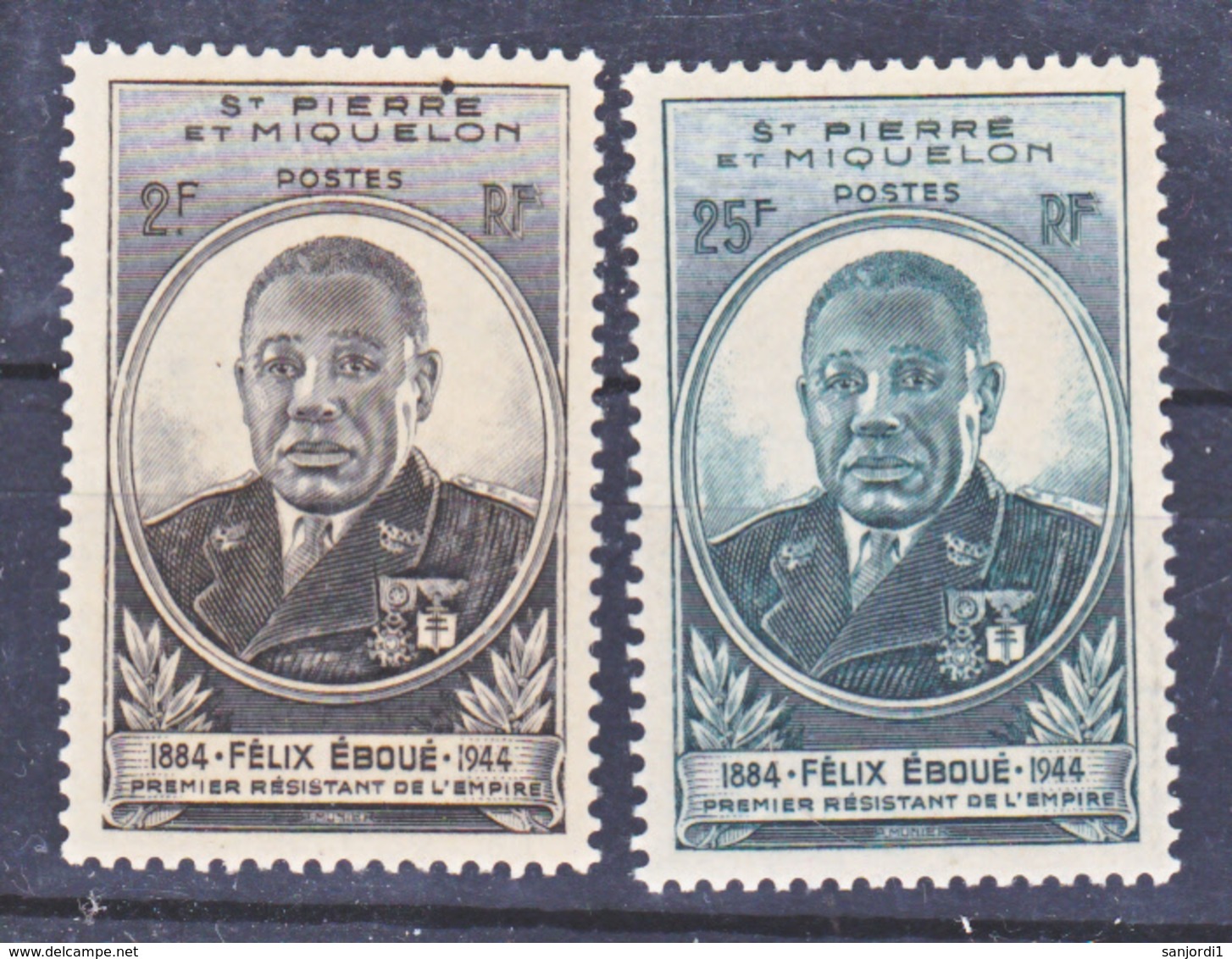 Saint Pierre Et Miquelon  315/324 France Libre Surchargé Et Felix Eboué Neuf **TB MNH Sin Charmela Cote 13.7 - Neufs