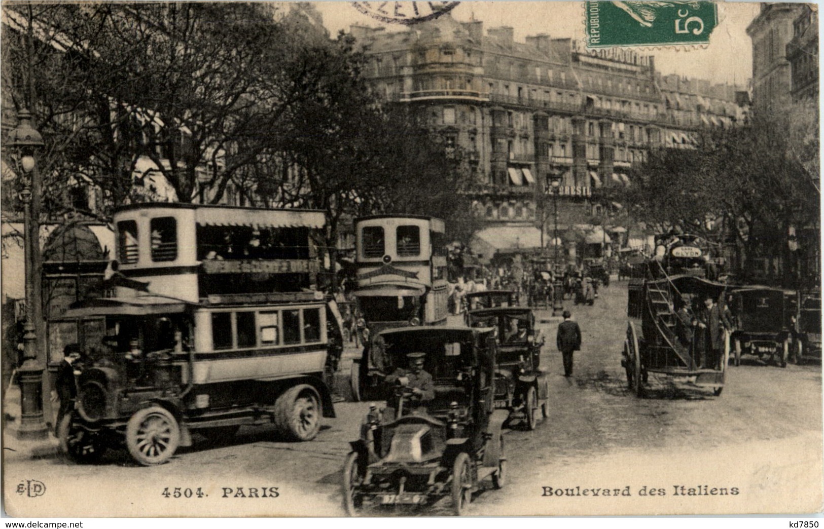 Paris - Boulevard Des Italiens - Autobus - Autres & Non Classés