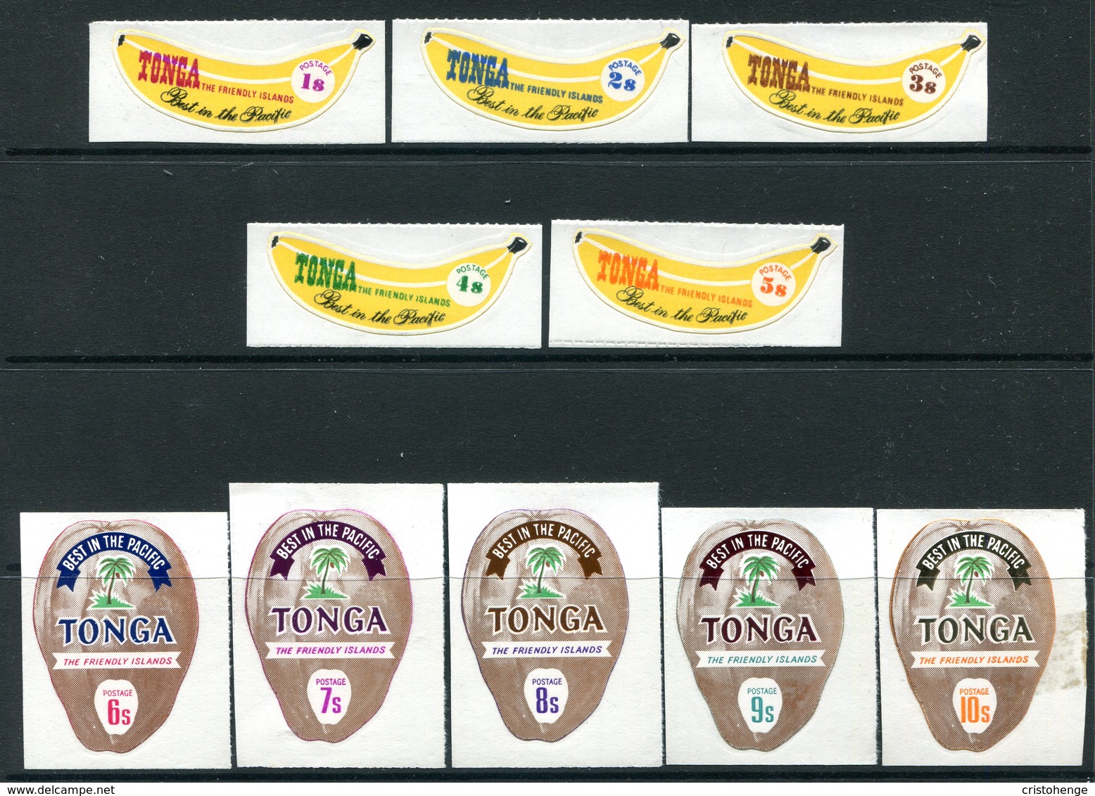 Tonga 1970 Banana & Coconut Coil Stamp Set MNH (SG 325-334) - Tonga (1970-...)