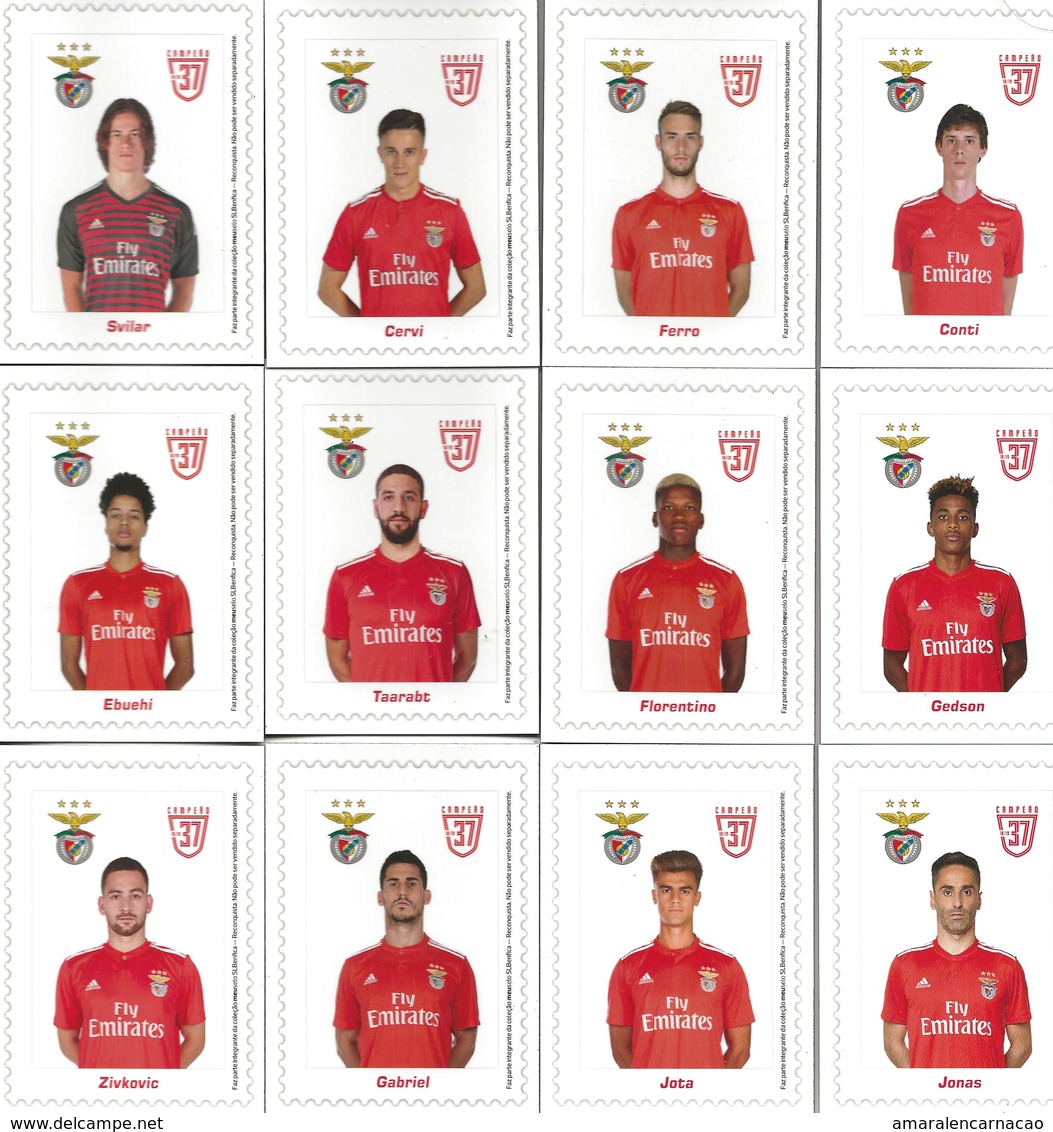 2 SCANNERS- TIMBRES - STAMPS - SELLOS - PORTUGAL - SPORT LTSBOA E BENFICA - CHAMPIONS NATIONAUX 2018/2019 - 37ème TITRE - Clubs Mythiques