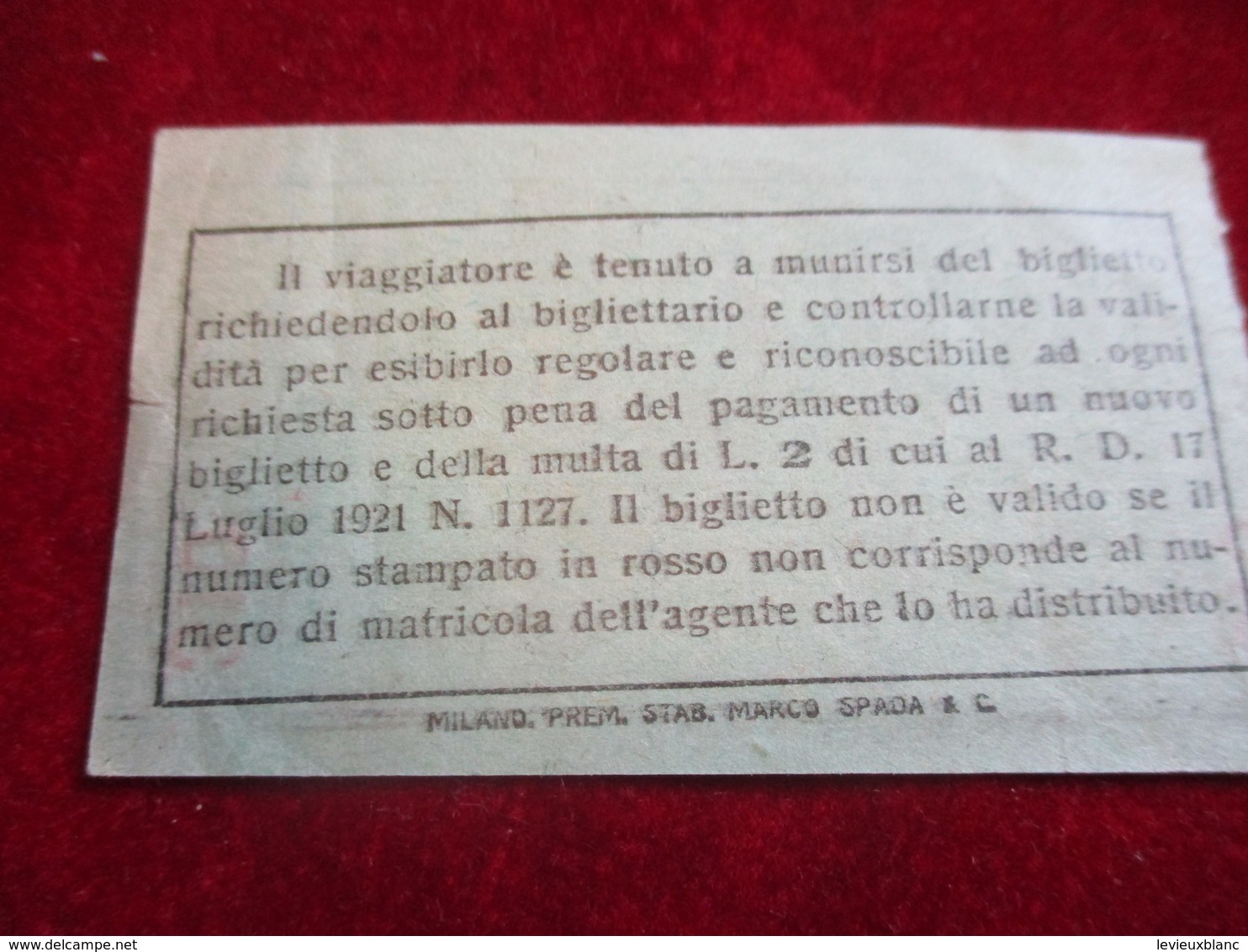 Ticket De Tramway/ Azienda Tranviara Municipale Bologna/ Valevole/BOLOGNE/ Italie /vers 1900-1930    TCK26 - Europa