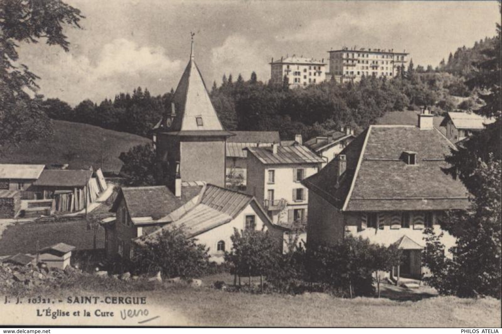 Cachet Militaire Suisse Bataillon Poste De Campagne 13 CPA St Saint Cergue L'église Et La Cure FM - Annullamenti