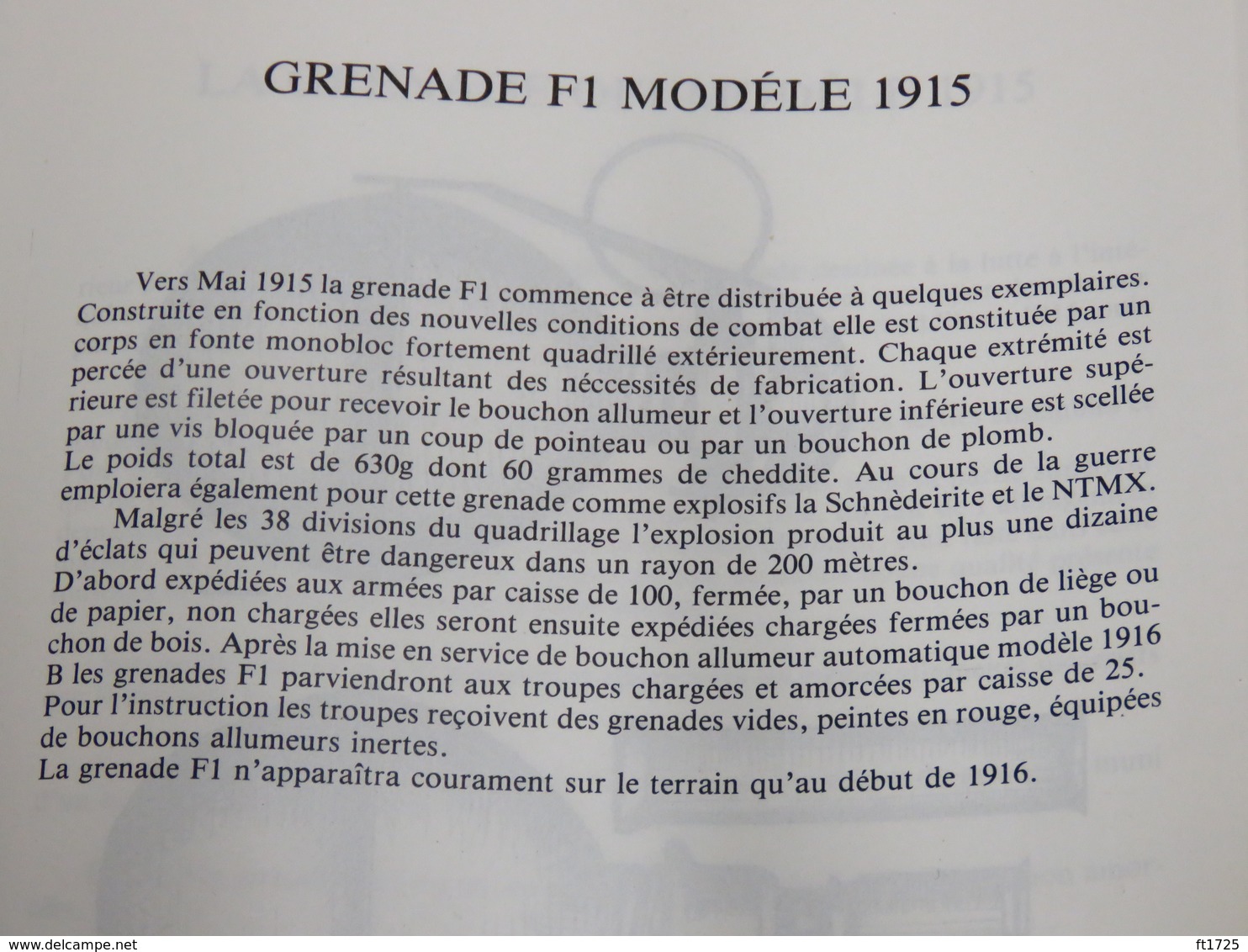 TRES BELLE F1 FRANCAISE 1915 AVEC ALLUMEUR Mod 1916 !!! - 1914-18