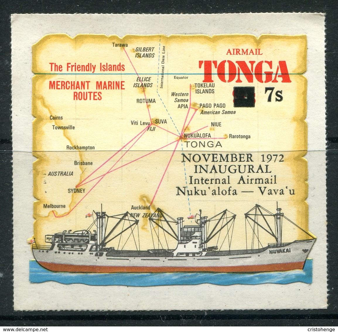 Tonga 1972 Inaugural Internal Airmail MNH (SG 428) - Tonga (1970-...)