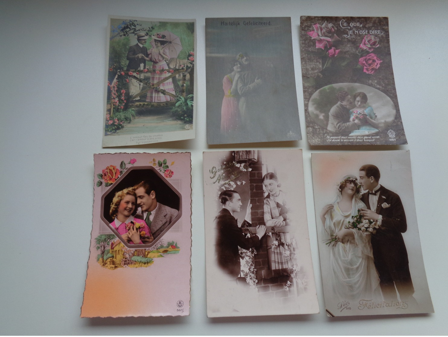 Beau lot de 60 cartes postales de fantaisie      Mooi lot van 60 postkaarten fantasie   - 60 scans