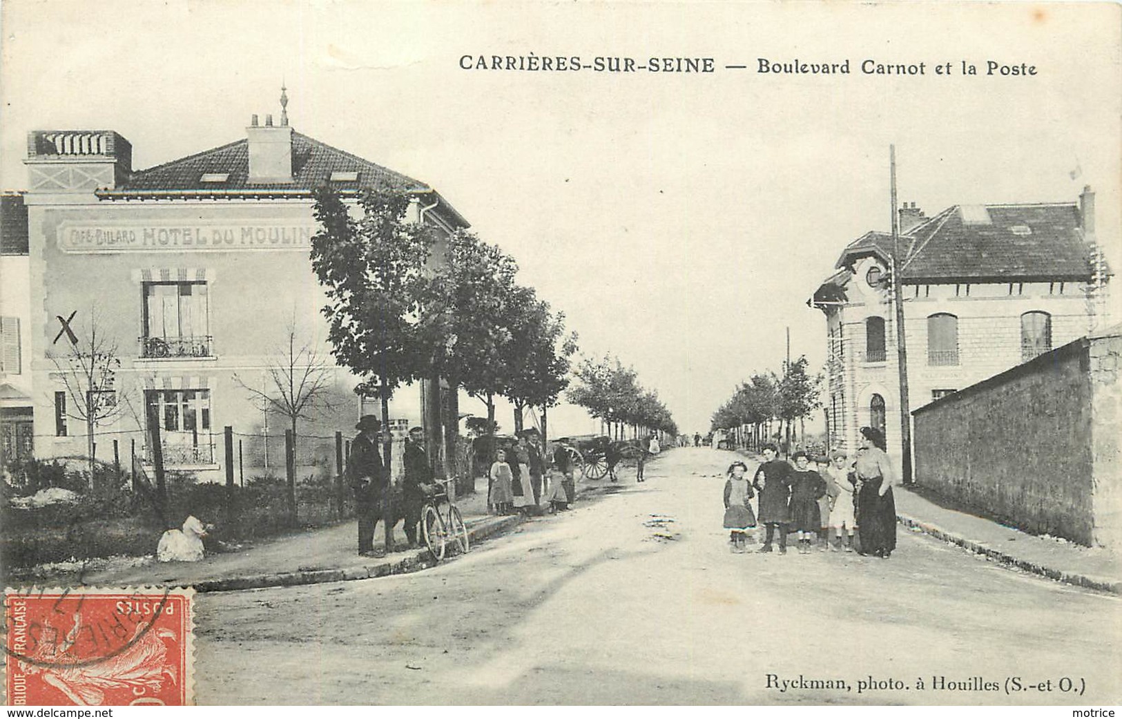 CARRIÈRES SUR SEINE - Boulevard Carnot Et La Poste. - Carrières-sur-Seine